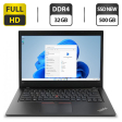 Ультрабук Lenovo ThinkPad L480 / 14" (1920x1080) IPS / Intel Core i7-8550U (4 (8) ядра по 1.8 - 4.0 GHz) / 32 GB DDR4 / 500 GB SSD NEW / Intel UHD Graphics 620 / WebCam / HDMI / Windows 11 Pro - 1