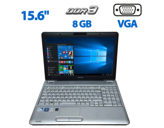БУ Ноутбук Toshiba Satellite L500-1R3 / 15.6&quot; (1366x768) TN / Intel Pentium T4400 (2 ядра по 2.2 GHz) / 8 GB DDR3 / 500 GB HDD / Intel Graphics / WebCam / VGA из Европы в Днепре