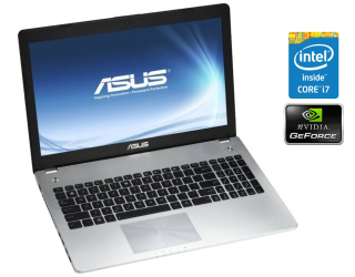 БУ Игровой ноутбук Asus N56JN / 15.6&quot; (1920x1080) TN / Intel Core i7-4710HQ (4 (8) ядра по 2.5 - 3.5 GHz) / 16 GB DDR3 / 480 GB SSD / nVidia GeForce 840M, 2 GB DDR3, 64-bit / WebCam / Win 10 Home из Европы в Дніпрі