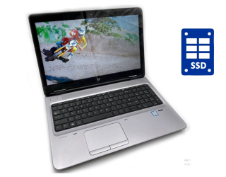БУ Ноутбук HP ProBook 650 G2 / 15.6&quot; (1366x768) TN / Intel Core i3-6100U (2 (4) ядра по 2.3 GHz) / 8 GB DDR4 / 240 GB SSD / Intel HD Graphics 520 / WebCam / DVD-ROM / Win 10 Pro из Европы в Дніпрі