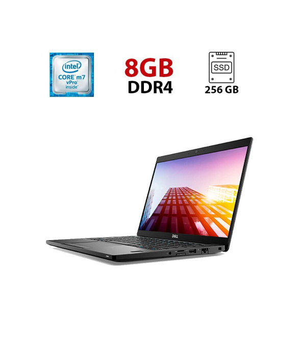 Ультрабук Dell Latitude 7390 / 13.3&quot; (1920x1080) IPS / Intel Core m7-6Y75 (2 (4) ядра по 1.2 - 3.1 GHz) / 8 GB DDR4 / 256 GB SSD / Intel UHD Graphics 620 / WebCam / USB 3.1 / HDMI / Windows 11 - 1