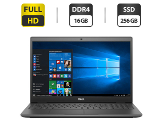 БУ Ультрабук Б-класс Dell Latitude 3510 / 15.6&quot; (1920x1080) IPS / Intel Core i5-10210U (4 (8) ядра по 1.6 - 4.2 GHz) / 16 GB DDR4 / 256 GB SSD / Intel UHD Graphics / WebCam / HDMI / АКБ NEW из Европы в Днепре