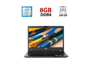 БУ Ультрабук Fujitsu LifeBook U748 / 14&quot; (1920x1080) IPS / Intel Core i5-8250U (4 (8) ядра по 1.6 - 3.4 GHz) / 8 GB DDR4 / 240 GB SSD / Intel UHD Graphics 620 / WebCam из Европы в Дніпрі