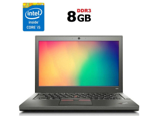 БУ Нетбук Lenovo ThinkPad X250 / 12.5&quot; (1366x768) TN / Intel Core i5-5300U (2 (4) ядра по 2.3 - 2.9 GHz) / 8 GB DDR3 / 480 GB SSD NEW / Intel HD Graphics 5500 / WebCam / Win 10 из Европы