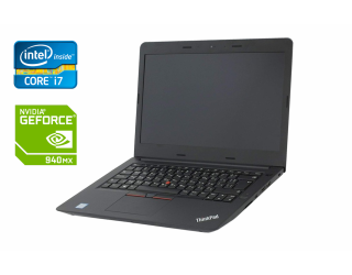 БУ Ноутбук Lenovo ThinkPad E470 / 14&quot; (1920x1080) IPS / Intel Core i7-7500U (2 (4) ядра по 2.7 - 3.5 GHz) / 16 GB DDR4 / 512 GB SSD / nVidia GeForce 940MX, 2 GB GDDR5, 64-bit / WebCam / Fingerprint + Мышка и коврик из Европы в Днепре