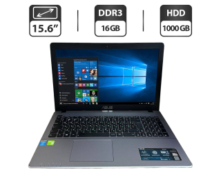 БУ Ноутбук Asus R510LN / 15.6&quot; (1366x768) TN / Intel Core i5-4200U (2 (4) ядра по 1.6 - 2.6 GHz) / 16 GB DDR3 / 1000 GB HDD / nVidia GeForce 840M, 2 GB GDDR3, 64-bit / WebCam / HDMI из Европы в Дніпрі
