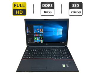 БУ Ноутбук Fujitsu LifeBook E554 / 15.6'' (1920x1080) TN / Intel Core i7-4712MQ (4 (8) ядра по 2.3 - 3.3 GHz) / 16 GB DDR3 / 256 GB SSD / Intel HD Graphics 4600 / WebCam / VGA из Европы