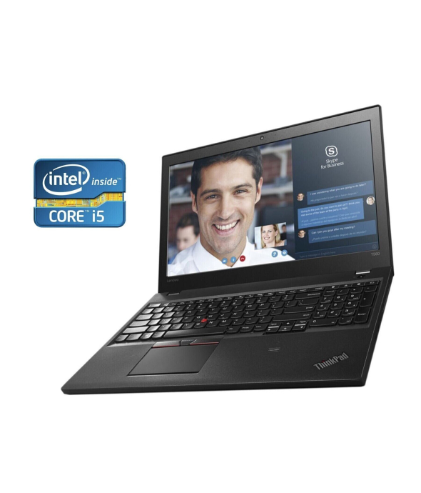 Ноутбук Lenovo ThinkPad T560 / 15.6&quot; (1920x1080) IPS / Intel Core i5-6200U (2 (4) ядра по 2.3 - 2.8 GHz) / 8 GB DDR3 / 240 GB SSD / Intel HD Graphics 520 / WebCam / 3G / Две АКБ - 1