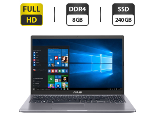 БУ Новый ультрабук Asus Laptop X515F / 15.6&quot; (1920x1080) TN / Intel Core i3-10110U (2 (4) ядра по 2.1 - 4.1 GHz) / 8 GB DDR4 / 240 GB SSD / Intel UHD Graphics / WebCam / HDMI / Windows 10 Home из Европы в Днепре