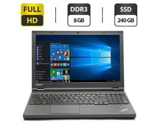 БУ Ноутбук Lenovo ThinkPad T540p / 15.6&quot; (1920x1080) TN / Intel Core i7-4600M (2 (4) ядра по 2.9 - 3.6 GHz) / 8 GB DDR3 / 240 GB SSD / Intel HD Graphics 4600 / WebCam / DVD-ROM / VGA из Европы в Днепре