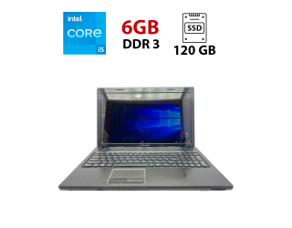 БУ Ноутбук Lenovo G570 / 15.6&quot; (1366x768) TN / Intel Core i5-2450M (2 (4) ядра по 2.5 - 3.1 GHz) / 6 GB DDR3 / 120 GB SSD / Intel HD Graphics 3000 / WebCam из Европы в Дніпрі