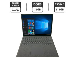 БУ Ультрабук Б-класс Microsoft Surface Laptop / 13.5&quot; (2256x1504) IPS Touch / Intel Core i7-8650U (4 (8) ядра по 1.9 - 4.2 GHz) / 16 GB DDR3 / 512 GB SSD M.2 / Intel HD Graphics 620 / WebCam + Беспроводная мышка из Европы в Дніпрі