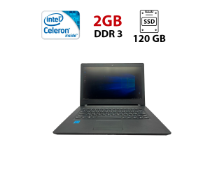 БУ Ноутбук Lenovo Ideapad 110-14IBR / 14&quot; (1366x768) TN / Intel Celeron N3060 (2 (дра по 1.6 - 2.48 GHz) / 2 GB DDR3 / 120 GB HDD / Intel HD Graphics 400 / WebCam из Европы в Дніпрі