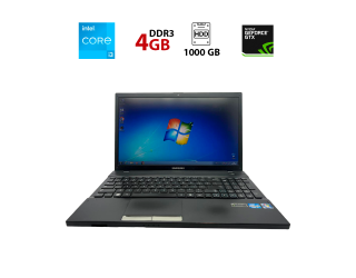 БУ Ноутбук Samsung NP300V5A / 15.6&quot; (1366x768) TN LED / Intel Core i3-2350M (2 (4) ядра по 2.3 GHz) / 4 GB DDR3 / 1000 GB HDD / nVidia GeForce GT 520M, 1GB DDR3, 64-bit / WebCam из Европы