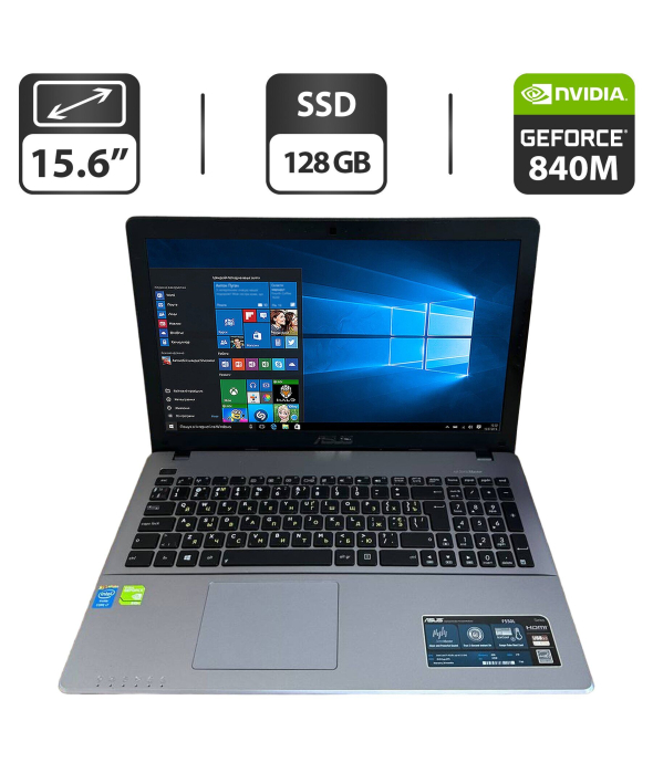 Ноутбук Asus X550LN / 15.6&quot; (1366x768) TN / Intel Core i7-4510U (2 (4) ядра по 2.0 - 3.1 GHz) / 12 GB DDR3 / 128 GB SSD / nVidia GeForce 840M, 2 GB GDDR3, 64-bit / WebCam / VGA - 1