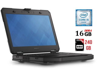 БУ Защищенный ноутбук Dell Latitude 5414 Rugged / 14&quot; (1920x1080) IPS / Intel Core i5-6300U (2 (4) ядра по 2.4 - 3.0 GHz) / 16 GB DDR4 / 240 GB SSD NEW / Intel HD Graphics 520 / WebCam / HDMI / 4G LTE из Европы