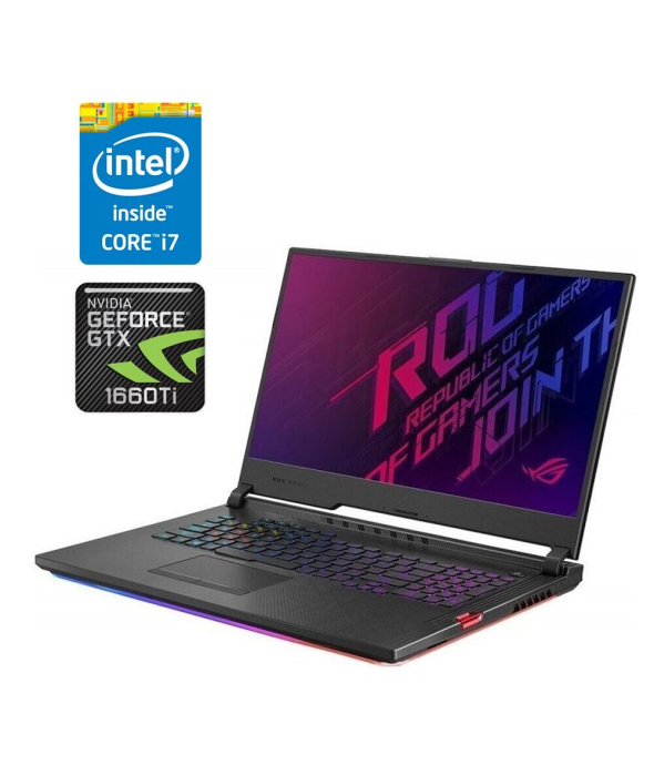 Игровой ноутбук Asus ROG Strix Hero III G731GU / 17.3&quot; (1920x1080) IPS / Intel Core i7-9750H (6 (12) ядер по 2.6 - 4.5 GHz) / 32 GB DDR4 / 1000 GB SSD / nVidia GeForce GTX 1660 Ti, 6 GB GDDR6, 192-bit - 1