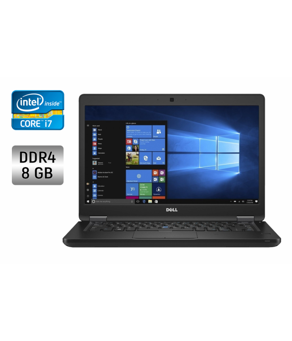 Ультрабук Dell Latitude 5480 / 14&quot; (1920x1080) IPS / Intel Core i7-7600U (2 (4) ядра по 2.8 - 3.9 GHz) / 8 GB DDR4 / 256 GB SSD / Intel HD Graphics 620 / WebCam / Fingerprint / Windows 10 - 1