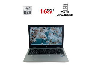 БУ Ноутбук Б-класс HP ProBook 650 G4 / 15.6&quot; (1920x1080) TN / Intel Core i5-8250U (4 (8) ядра по 1.6 - 3.4 GHz) / 16 GB DDR4 / 256 GB SSD + 500 GB HDD / Intel HD Graphics 620 / WebCam из Европы