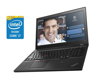 БУ Ноутбук Lenovo ThinkPad T560 / 15.6&quot; (1920x1080) IPS / Intel Core i7-6600U (2 (4) ядра по 2.6 - 3.4 GHz) / 8 GB DDR3 / 256 GB SSD / Intel HD Graphics 520/  WebCam / Win 10 Pro из Европы в Днепре