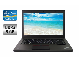БУ Ультрабук Lenovo ThinkPad T450 / 14&quot; (1600x900) TN / Intel Core i5-5300U (2 (4) ядра по 2.3 - 2.9 GHz) / 8 GB DDR3 / 128 GB SSD / Intel HD Graphics 5500 / WebCam из Европы в Дніпрі