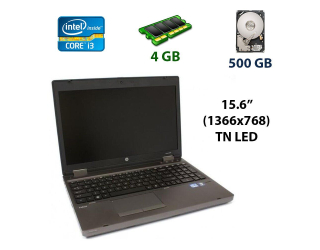 БУ Ноутбук HP ProBook 6560b / 15.6&quot; (1366x768) TN / Intel Core i3-2310M (2 (4) ядра по 2.1 GHz) / 4 GB DDR3 / 500 GB HDD / Intel HD Graphics 3000 / DVD-ROM / VGA из Европы в Днепре