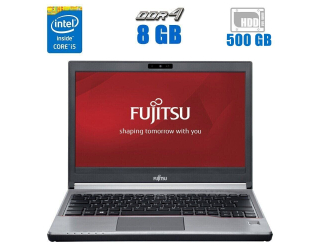 БУ Ноутбук Fujitsu Lifebook E736 / 13.3&quot; (1366x768) TN / Intel Core i5-6300U (2 (4) ядра по 2.4 - 3.0 GHz) / 8 GB DDR4 / 500 GB HDD / Intel HD Graphics 520 / WebCam / Windows 10 Pro из Европы