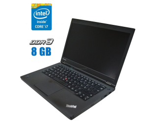 БУ Ноутбук Lenovo ThinkPad T440p / 14&quot; (1366x768) TN / Intel Core i7-4710MQ (4 (8) ядра по 2.5 - 3.5 GHz) / 8 GB DDR3 / 240 GB SSD / Intel HD Graphics 4600 / WebCam / DVD-ROM из Европы в Днепре