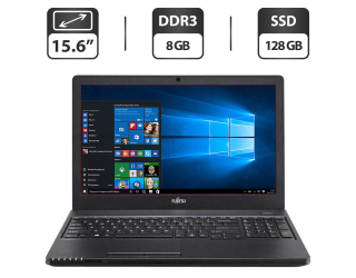 БУ Ноутбук Б-клас Fujitsu LifeBook А555 / 15.6&quot; (1366x768) TN / Intel Core i3-5005U (2 (4) ядра по 2.0 GHz) / 8 GB DDR3 / 128 GB SSD / Intel HD Graphics 5500 / WebCam / Windows 10 Pro из Европы