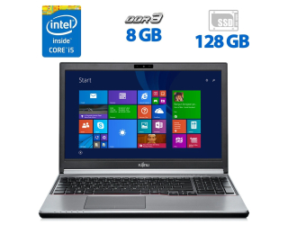 БУ Ноутбук Б-клас Fujitsu LifeBook E754 / 15.6&quot; (1366x768) TN / Intel Core i5 - 4210M (2 (4) ядра по 2.6-3.2 GHz) / 8 GB DDR3 / 128 GB SSD / Intel HD Graphics 4600 / WebCam / DVD-ROM / Windows 10 Pro из Европы в Дніпрі