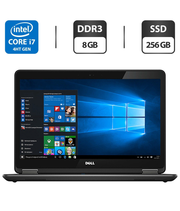 Ноутбук Б-класс Dell Latitude E7440 / 14&quot; (1600x900) TN / Intel Core i7-4600U (2 (4) ядра по 2.1 - 3.3 GHz) / 8 GB DDR3 / 256 GB SSD / Intel HD Graphics 4400 / WebCam / HDMI - 1