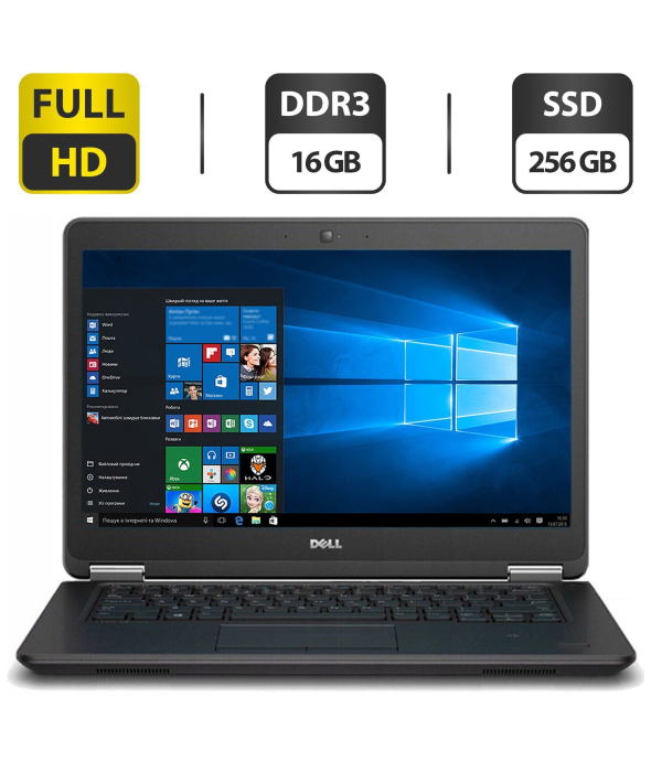 Ноутбук Б-класс Dell Latitude E7450 / 14&quot; (1920x1080) IPS / Intel Core i7-5600U (2 (4) ядра по 2.6 - 3.2 GHz) / 16 GB DDR3 / 256 GB SSD / Intel HD Graphics 5500 / WebCam / HDMI - 1