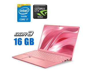 БУ Ігровий ноутбук MSI Prestige 14 Pink Edition/ 14 &quot; (1920x1080) IPS / Intel Core i7-10710u (6 (12) ядер по 1.1 - 4.7 GHz) / 16 GB DDR3 / 512 GB SSD / nVidia GeForce GTX 1650 Max-Q, 4 GB GDDR5, 128-bit / WebCam  из Европы в Дніпрі