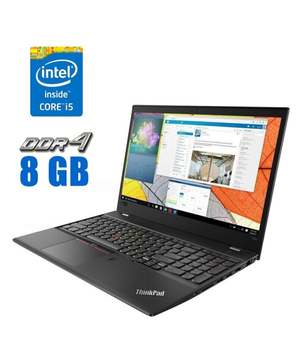 Ноутбук Lenovo ThinkPad T580 / 15.6 &quot; (1920x1080) IPS / Intel Core i5-8250U (4 (8) ядра по 1.6-3.4 GHz) / 8 GB DDR4 / 480 GB SSD / Intel UHD Graphics 620 / WebCam / 3g - 1
