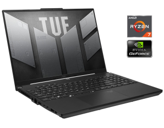 БУ Ігровий ноутбук Asus TUF Gaming Advantage A16 FA617NS / 16&quot; (1920x1200) IPS / AMD Ryzen 7 7735HS (8 (16) ядер по 3.2 - 4.75 GHz) / 16 GB DDR4 / 1000 GB SSD / AMD Radeon RX 7600s, 8 GB GDDR6, 128-bit / WebCam из Европы в Дніпрі