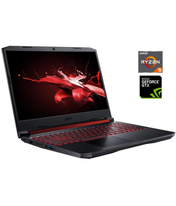 Ігровий ноутбук Acer Nitro 5 AN515-43/ 15.6 &quot; (1920x1080) IPS / AMD Ryzen 5 3550H (4 (8) ядра по 2.1 - 3.7 GHz) / 16 GB DDR4 / 512 GB SSD M. 2 / nVidia GeForce GTX 1050 Ti, 4 GB GDDR5, 128-bit / WebCam - 1
