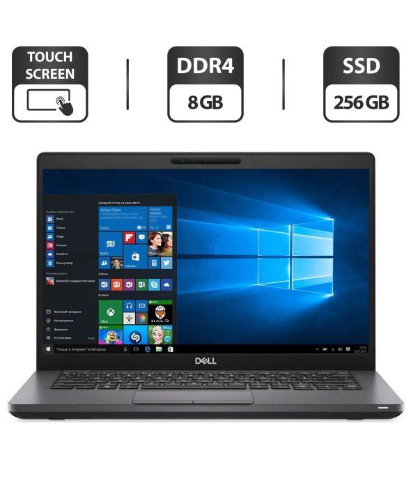 Ультрабук Dell Latitude 5400 / 14&quot; (1920x1080) IPS Touch / Intel Core i5-8365U (4 (8) ядра по 1.6 - 4.1 GHz) / 8 GB DDR4 / 256 GB SSD / Intel UHD Graphics 620 / WebCam / Усиленная АКБ - 1
