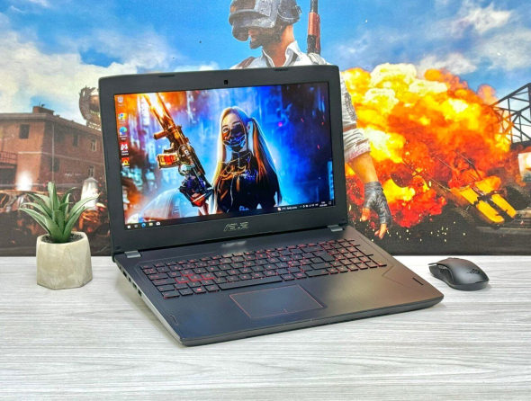 Ігровий ноутбук Asus Rog Strix Fx502v / 15.6&quot; (1920x1080) IPS / Intel Core i7-7700HQ (4 (8) ядра по 2.8 - 3.8 GHz) / 16 GB DDR4 / 128 GB SSD M. 2 + 1000 Gb HDD / nVidia GeForce GTX 1060, 3 GB GDDR5, 192-bit / WebCam / Win 10 Home - 3