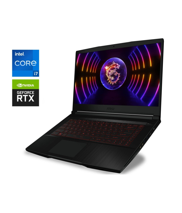 Игровой ноутбук MSI Thin GF63 12VE / 15.6&quot; (1920x1080) IPS / Intel Core i7-12650H (10 (16) ядер по 3.5 - 4.7 GHz) / 16 GB DDR4 / 256 GB SSD / nVidia GeForce RTX 4050, 6 GB GDDR6, 96-bit / WebCam - 1