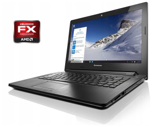 БУ Ноутбук Lenovo Z50-75 / 15.6&quot; (1366x768) TN / AMD FX-7500 (4 ядра по 2.1 - 3.3 GHz) / 12 GB DDR3 / 500 Gb HDD / AMD Radeon R7 Graphics / WebCam / DVD-ROM из Европы в Дніпрі