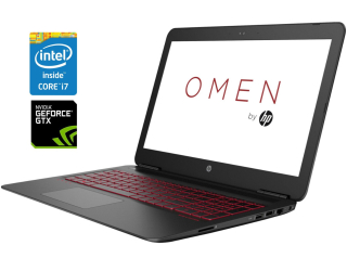 БУ Игровой ноутбук HP Omen 15-ax256nr / 15.6&quot; (1920x1080) IPS / Intel Core i7-7700HQ (4 (8) ядра по 2.8 - 3.8 GHz) / 8 GB DDR4 / 128 GB SSD + 1000 GB HDD / nVidia GeForce GTX 1050, 2 GB GDDR5, 128-bit / WebCam из Европы