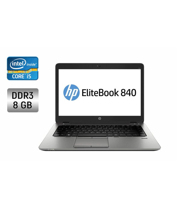 Ноутбук HP EliteBook 840 G2 / 14&quot; (1366x768) TN / Intel Core i5-5200U (2 (4) ядра по 2.2-2.7 GHz) / 8 GB DDR3 / 240 GB SSD / Intel HD Graphics 5500 / WebCam / Fingerprint / Windows 10 - 1