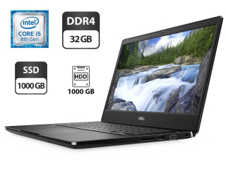 БУ Ультрабук Б-класс Dell Latitude 3400 / 14&quot; (1366x768) TN / Intel Core i5-8365U (4 (8) ядра по 1.6 - 4.1 GHz) / 32 GB DDR4 / 1000 GB SSD + 1000 GB HDD / Intel UHD Graphics 620 / WebCam из Европы в Днепре