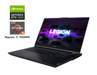 БУ Ігровий ноутбук Lenovo Legion 5 - 17ach6 / 17.3&quot; (1920x1080) IPS / AMD Ryzen 5 5600H (6 (12) ядер по 3.3 - 4.2 GHz) / 16 GB DDR4 / 512 GB SSD / nVidia Geforce GTX 1650, 4 GB GDDR5, 128-bit / WebCam / Windows 11 Home из Европы в Дніпрі