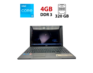 БУ Ноутбук Acer Aspire 5741G / 15.6&quot; (1366x768) TN / Intel Core i3-330M (2 (4) ядра по 2.13 GHz) / 4 GB DDR3 / 320 GB HDD / ATI Mobility Radeon HD 5470, 512 MB GDDR3, 64-bit / WebCam из Европы в Дніпрі