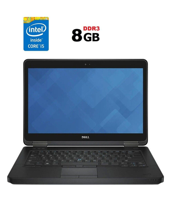 Ноутбук Б-клас Dell Latitude E5440 / 14&quot; (1600x900) TN / Intel Core i5-4310U (2 (4) ядра по 2.0 - 3.0 GHz) / 8 GB DDR3 / 256 GB SSD / Intel HD Graphics 4400 / WebCam / Win 10 - 1