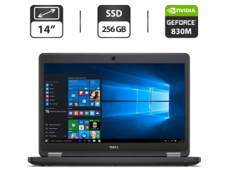 БУ Ноутбук Dell Latitude E5450 / 14&quot; (1920x1080) IPS / Intel Core i5-5300U (2 (4) ядра по 2.3-2.9 GHz) / 8 GB DDR3 / 256 GB SSD / nVidia GeForce 830M, 2 GB GDDR3, 64-bit из Европы