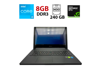 БУ Ноутбук Б-клас Lenovo Flex 2-15 / 15.6&quot; (1366x768) TN Touch / Intel Core i3-4010U (2 (4) ядра по 1.7 GHz) / 8 GB DDR3 / 240 GB SSD / nVidia GeForce 820M, 1 GB DDR3, 64-bit / Webcam из Европы в Дніпрі