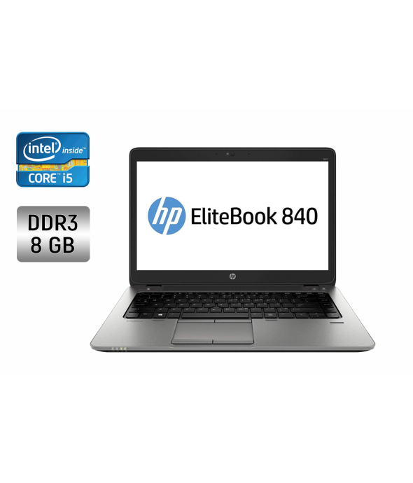 Ноутбук HP EliteBook 840 G2 / 14&quot; (1366x768) TN / Intel Core i5-5200U (2 (4) ядра по 2.2-2.7 GHz) / 8 GB DDR3 / 240 GB SSD / Intel HD Graphics 5500 / WebCam / Fingerprint / Windows 10 - 1