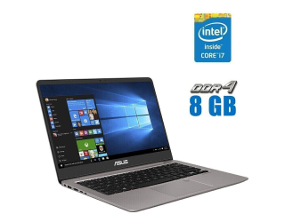 БУ Ультрабук Б-класс Asus Zenbook UX410U / 14&quot; (1920x1080) IPS / Intel Core i5-7200U (2 (4) ядра по 2.5 - 3.1 GHz) / 8 GB DDR4 / 256 GB SSD / Intel HD Graphics 620 / WebCam / Win 10 Home из Европы в Днепре
